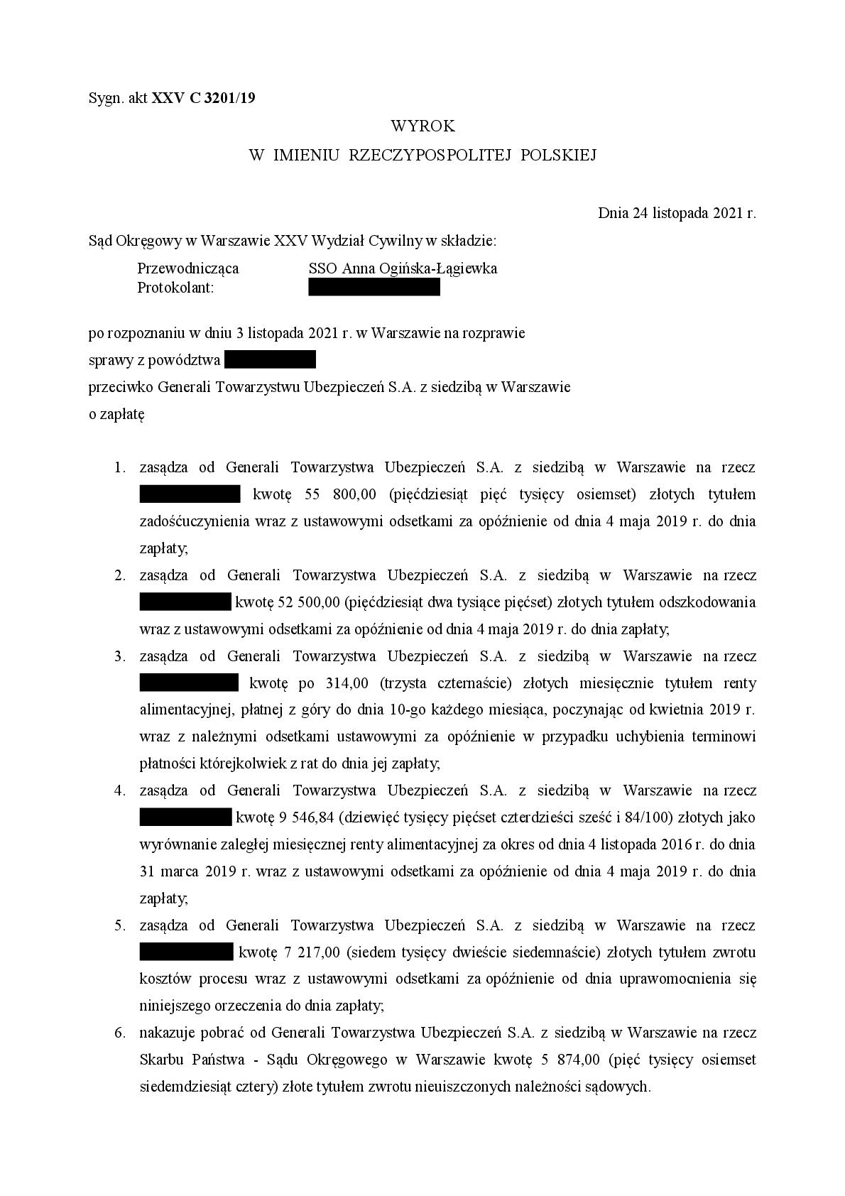 Zadośćuczynienie za śmierć osoby najbliższej